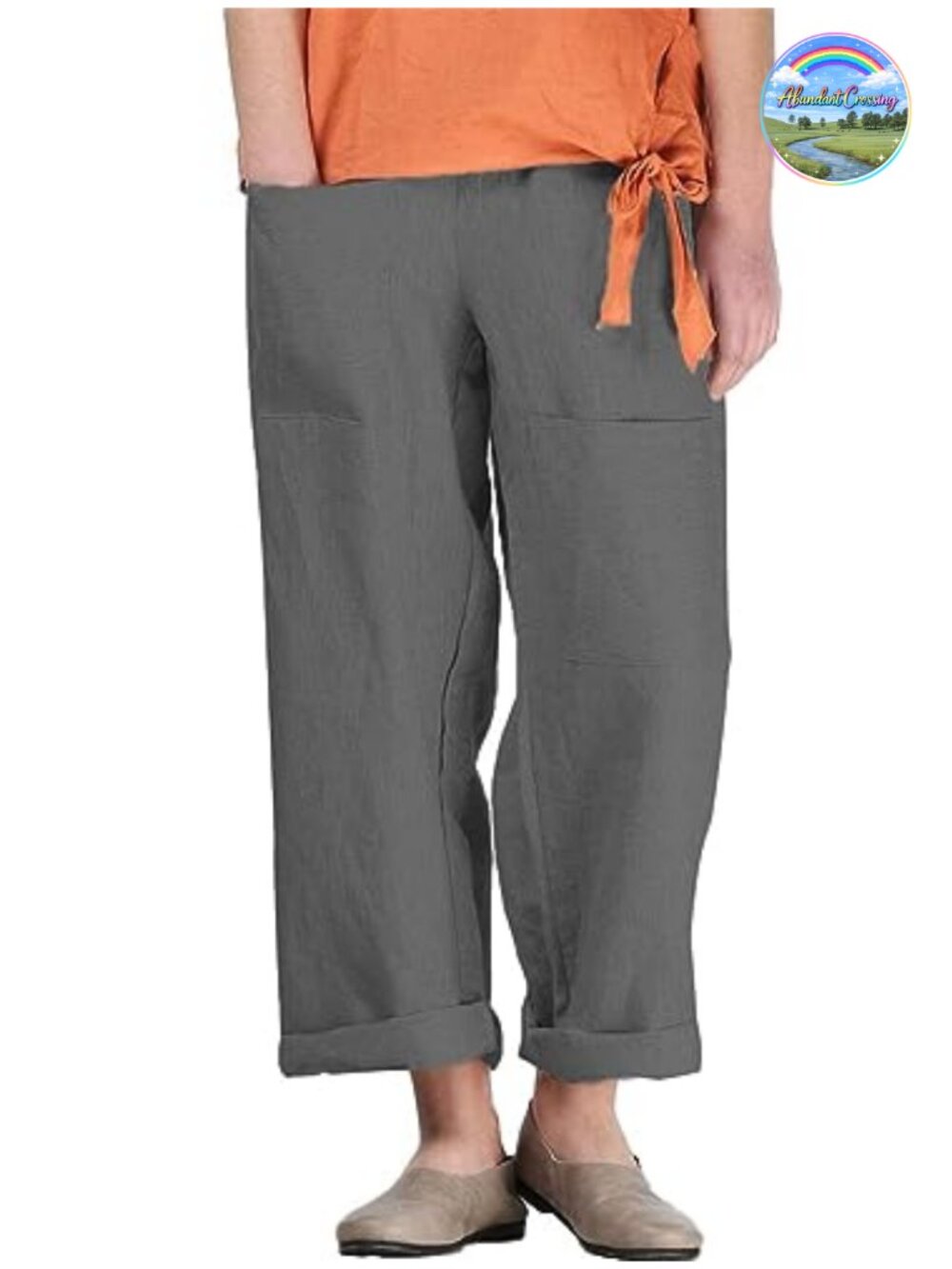 Women's Wide Leg Harem Pants Cotton Linen Casual